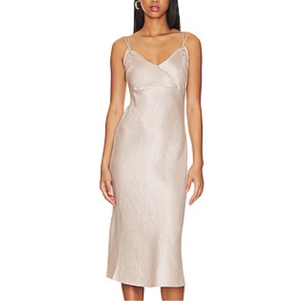 Joie Surene Midi Dress in Silver Cloud sz Small